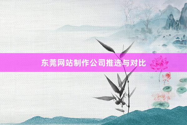 东莞网站制作公司推选与对比